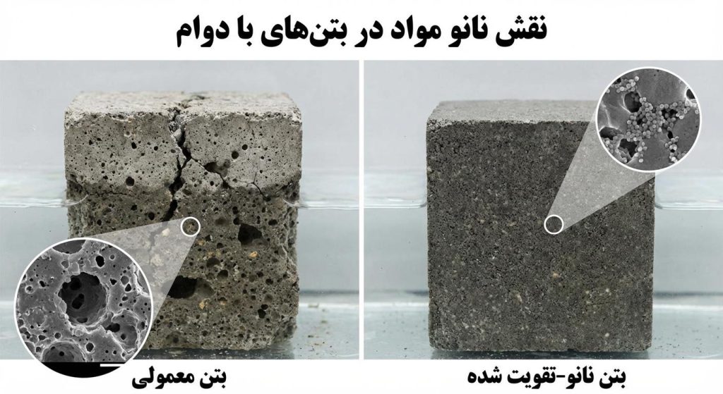 تاثیر نانو مواد در بتن‌های با دوام